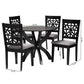 Baxton Studio Lena Modern Grey Fabric and Dark Brown Finished Wood 5-Piece Dining Set | Dining Sets | Modishstore - 10