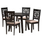 Baxton Studio Aiden Modern Beige Fabric and Dark Brown Finished Wood 5-Piece Dining Set | Dining Sets | Modishstore - 4