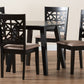 Baxton Studio Aiden Modern Beige Fabric and Dark Brown Finished Wood 5-Piece Dining Set | Dining Sets | Modishstore - 2