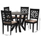 Baxton Studio Felice Modern Beige Fabric and Dark Brown Finished Wood 5-Piece Dining Set | Dining Sets | Modishstore - 10