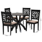 Baxton Studio Lena Modern Beige Fabric and Dark Brown Finished Wood 5-Piece Dining Set | Dining Sets | Modishstore - 3