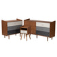 Baxton Studio Halden Mid-Century Modern Multicolor Walnut Brown and Grey Gradient Finished Wood 3-Piece Storage Set | Bedroom Sets | Modishstore - 4