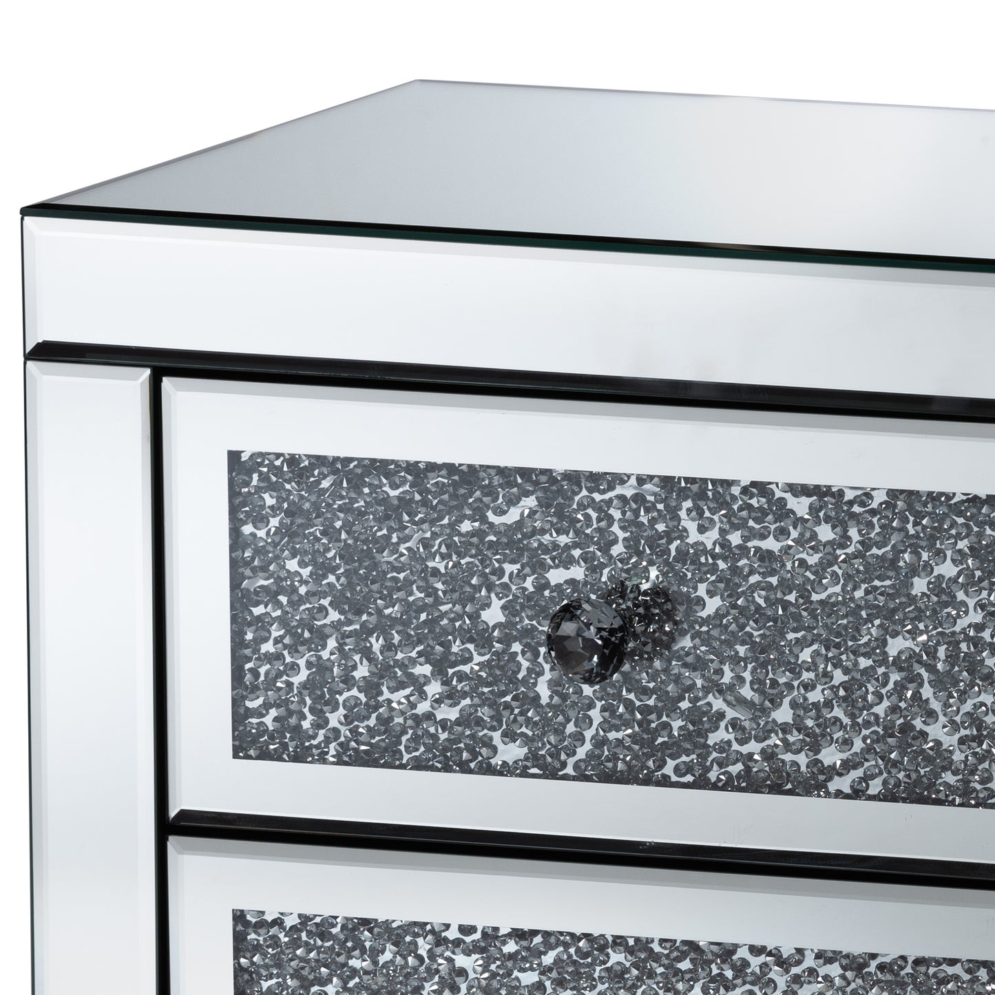 Baxton Studio Ralston Contemporary Glam and Luxe Mirrored 3-Drawer End Table | Cabinets | Modishstore - 7