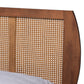 Baxton Studio Asami Mid-Century Modern Walnut Brown Finished Wood and Woven Rattan Full Size 3-Piece Bedroom Set | Bedroom Sets | Modishstore - 11