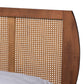 Baxton Studio Asami Mid-Century Modern Walnut Brown Finished Wood and Woven Rattan Full Size 4-Piece Bedroom Set | Bedroom Sets | Modishstore - 3