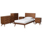 Baxton Studio Melora Mid-Century Modern Walnut Brown Finished Wood and Rattan Twin Size 5-Piece Bedroom Set | Bedroom Sets | Modishstore - 6