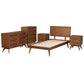 Baxton Studio Melora Mid-Century Modern Walnut Brown Finished Wood and Rattan Twin Size 5-Piece Bedroom Set | Bedroom Sets | Modishstore - 7