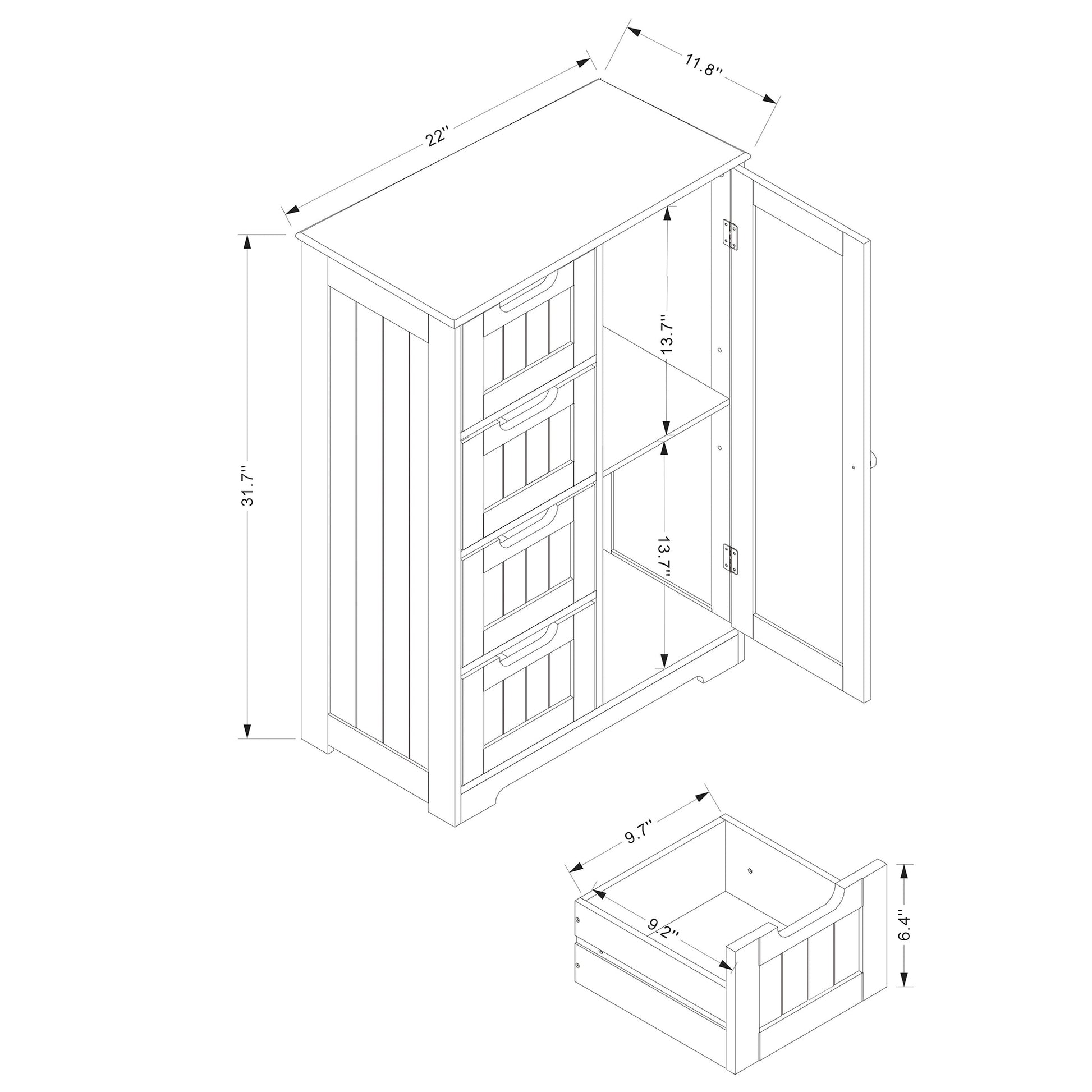 Baxton Studio Bauer Modern and Contemporary White Finished Wood 4-Drawer Bathroom Storage Cabinet | Cabinets | Modishstore - 9