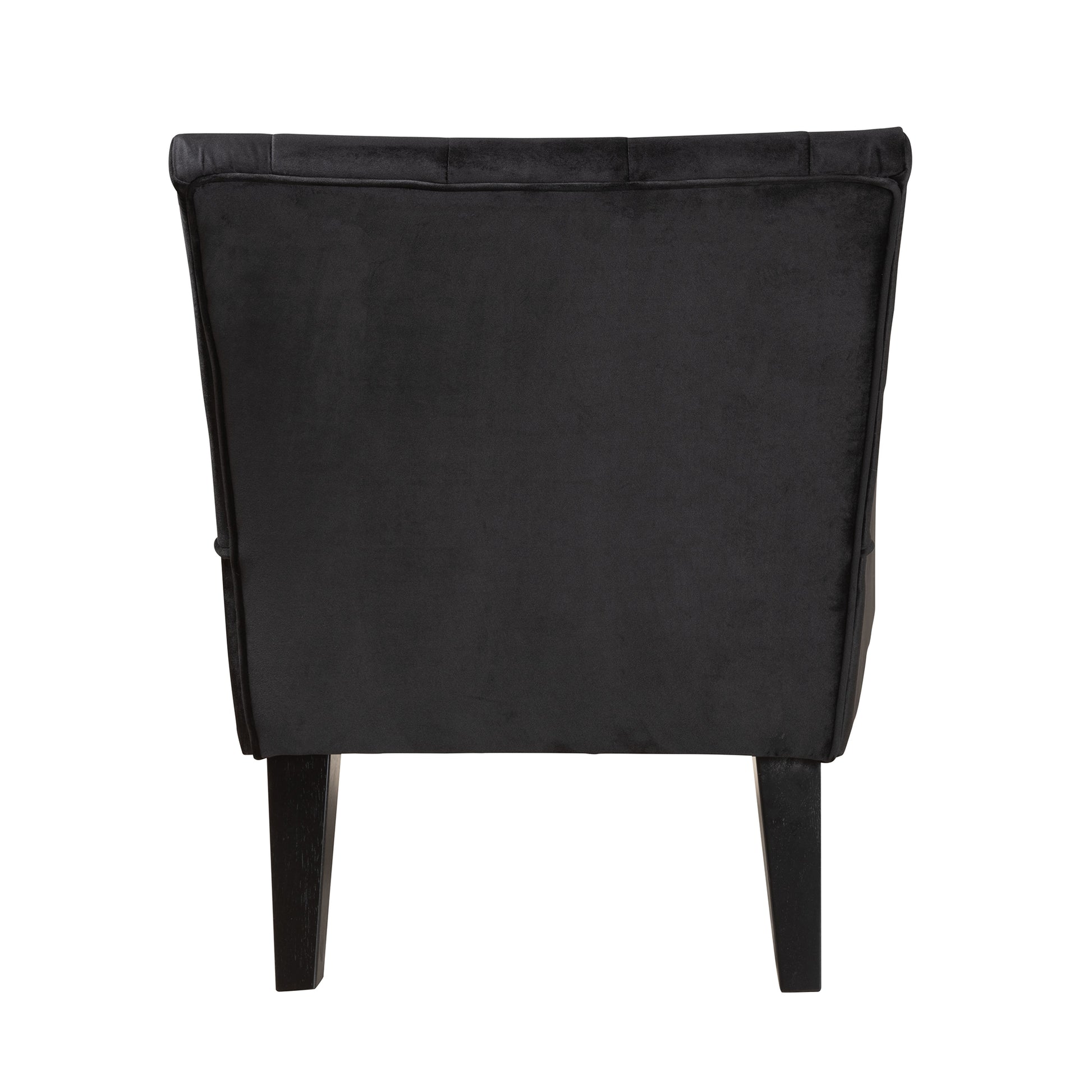 Baxton Studio Harmon Modern and Contemporary Transitional Black Velvet Fabric Upholstered and Black Finished Wood Accent Chair | Accent Chairs | Modishstore - 5