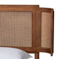 Baxton Studio Eridian Mid-Century Modern Walnut Brown Finished Wood and Natural Rattan Full Size Platform Bed | Beds | Modishstore - 5