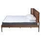 Baxton Studio Eridian Mid-Century Modern Walnut Brown Finished Wood and Natural Rattan King Size Platform Bed | Beds | Modishstore - 3