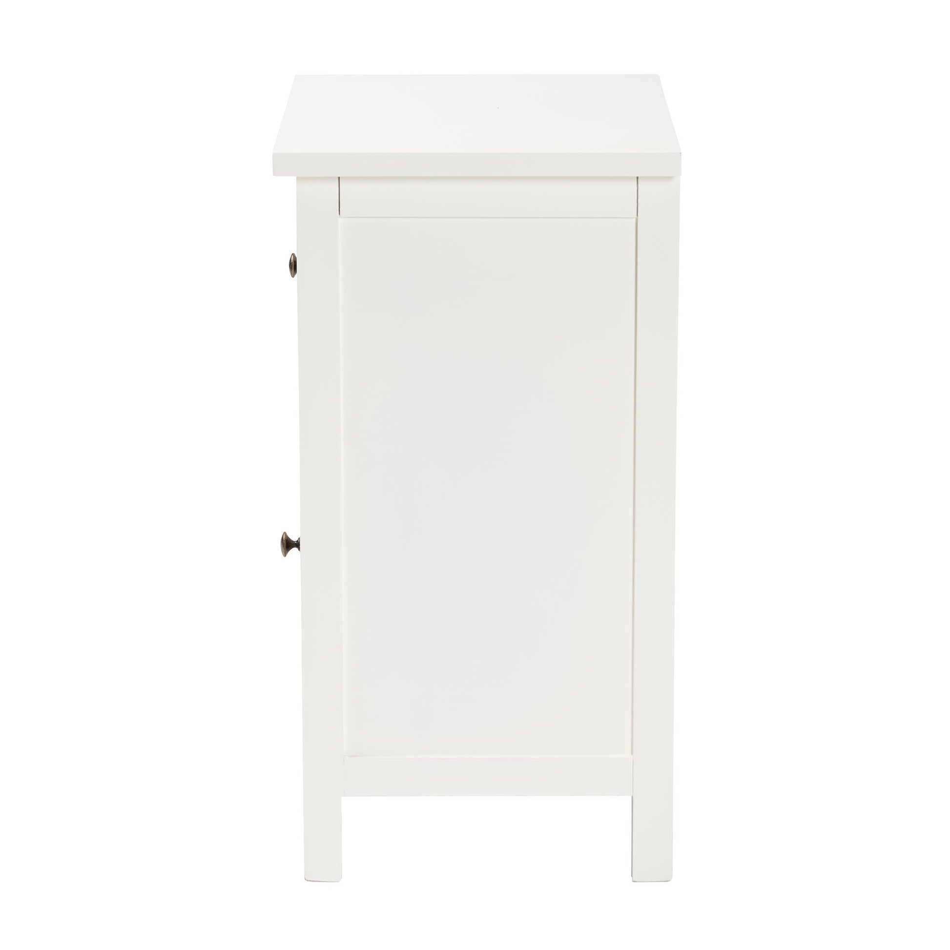 Baxton Studio Lambert Classic and Traditional White Finished Wood 1-Drawer End Table | Cabinets | Modishstore - 8