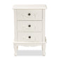 Baxton Studio Callen Classic and Traditional White Finished Wood 3-Drawer End Table | Cabinets | Modishstore - 6