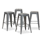 Baxton Studio Horton Modern and Contemporary Industrial Grey Finished Metal 4-Piece Stackable Counter Stool Set | Counter Stools | Modishstore - 2