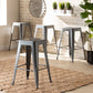 Baxton Studio Horton Modern and Contemporary Industrial Grey Finished Metal 4-Piece Stackable Counter Stool Set | Counter Stools | Modishstore