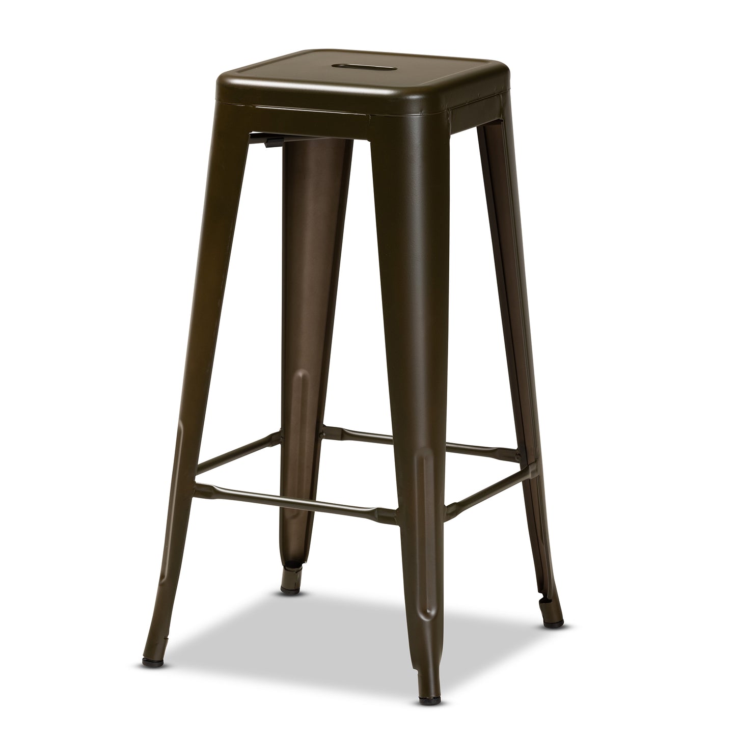 Baxton Studio Horton Modern and Contemporary Industrial Gunmetal Finished Metal 4-Piece Stackable Bar Stool Set | Bar Stools | Modishstore - 4