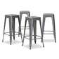 Baxton Studio Horton Modern and Contemporary Industrial Grey Finished Metal 4-Piece Stackable Bar Stool Set | Bar Stools | Modishstore - 2