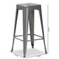 Baxton Studio Horton Modern and Contemporary Industrial Grey Finished Metal 4-Piece Stackable Bar Stool Set | Bar Stools | Modishstore - 8