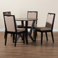 Baxton Studio Ansa Modern Sand Fabric and Dark Brown Finished Wood 5-Piece Dining Set | Dining Sets | Modishstore - 2