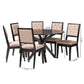 Baxton Studio Mana Modern Sand Fabric and Dark Brown Finished Wood 7-Piece Dining Set | Dining Sets | Modishstore - 10