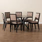 Baxton Studio Mana Modern Sand Fabric and Dark Brown Finished Wood 7-Piece Dining Set | Dining Sets | Modishstore - 9