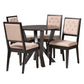 Baxton Studio Kai Modern Sand Fabric and Dark Brown Finished Wood 5-Piece Dining Set | Dining Sets | Modishstore - 4