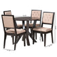 Baxton Studio Kai Modern Sand Fabric and Dark Brown Finished Wood 5-Piece Dining Set | Dining Sets | Modishstore - 3