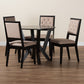 Baxton Studio Kai Modern Sand Fabric and Dark Brown Finished Wood 5-Piece Dining Set | Dining Sets | Modishstore - 2