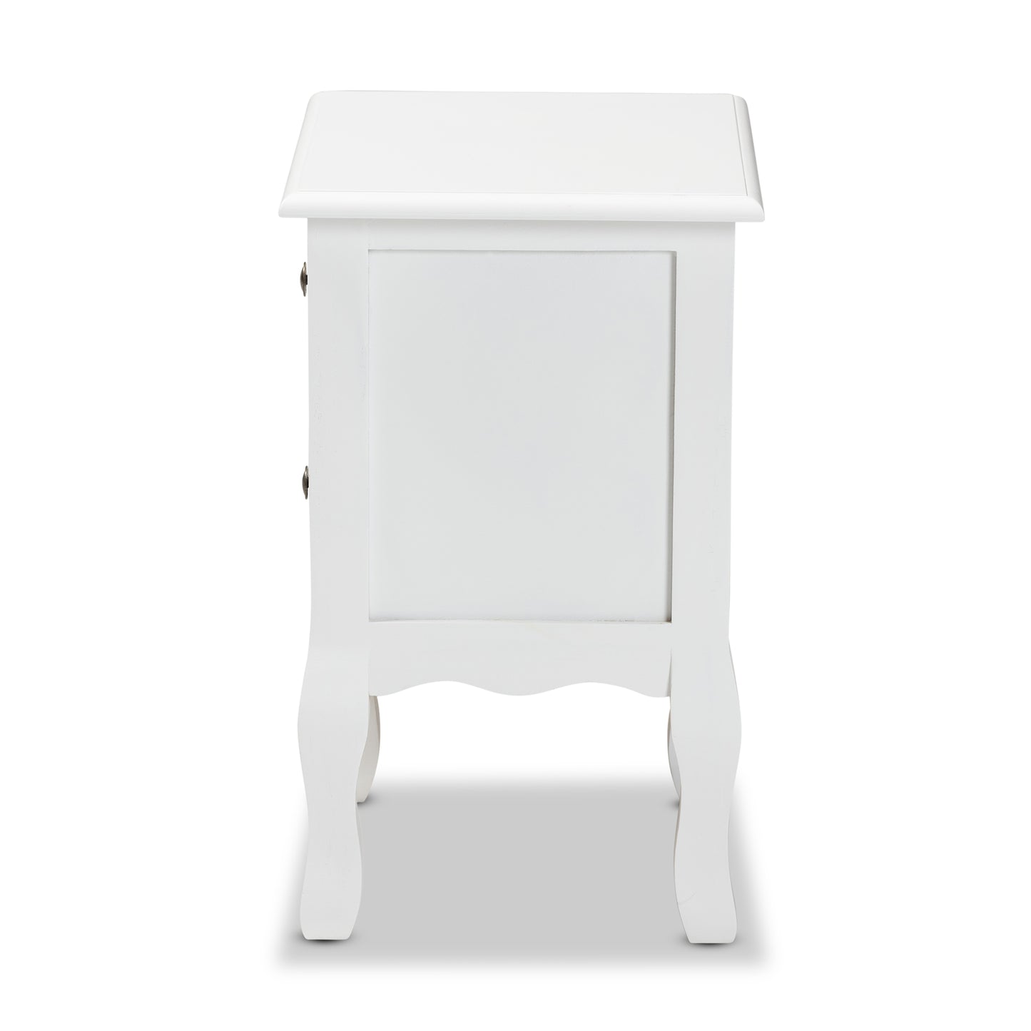 Baxton Studio Caelan Classic and Traditional White Finished Wood 2-Drawer End Table | Cabinets | Modishstore - 7