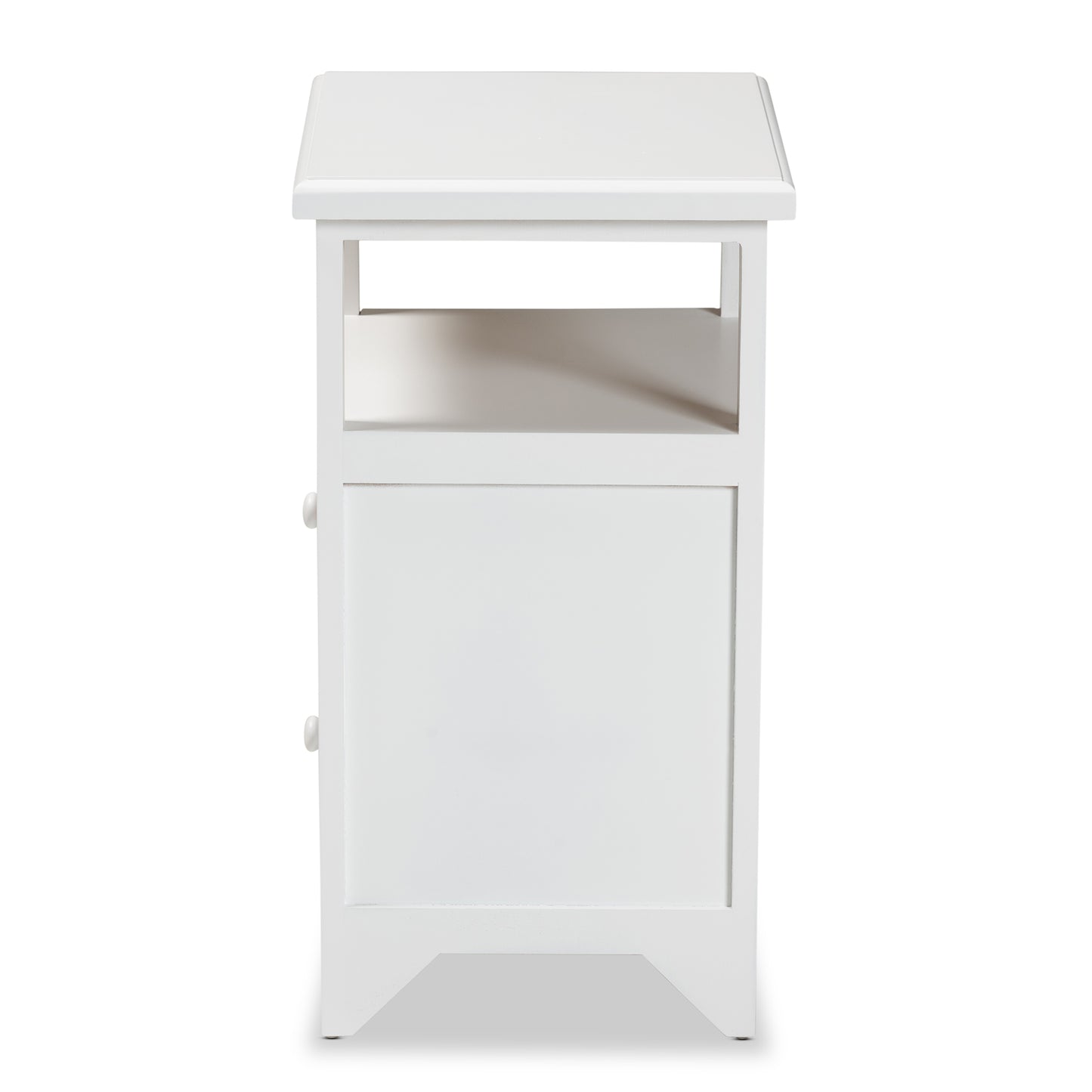 Baxton Studio Karsen Modern and Contemporary White Finished Wood 2-Drawer End Table | Cabinets | Modishstore - 7