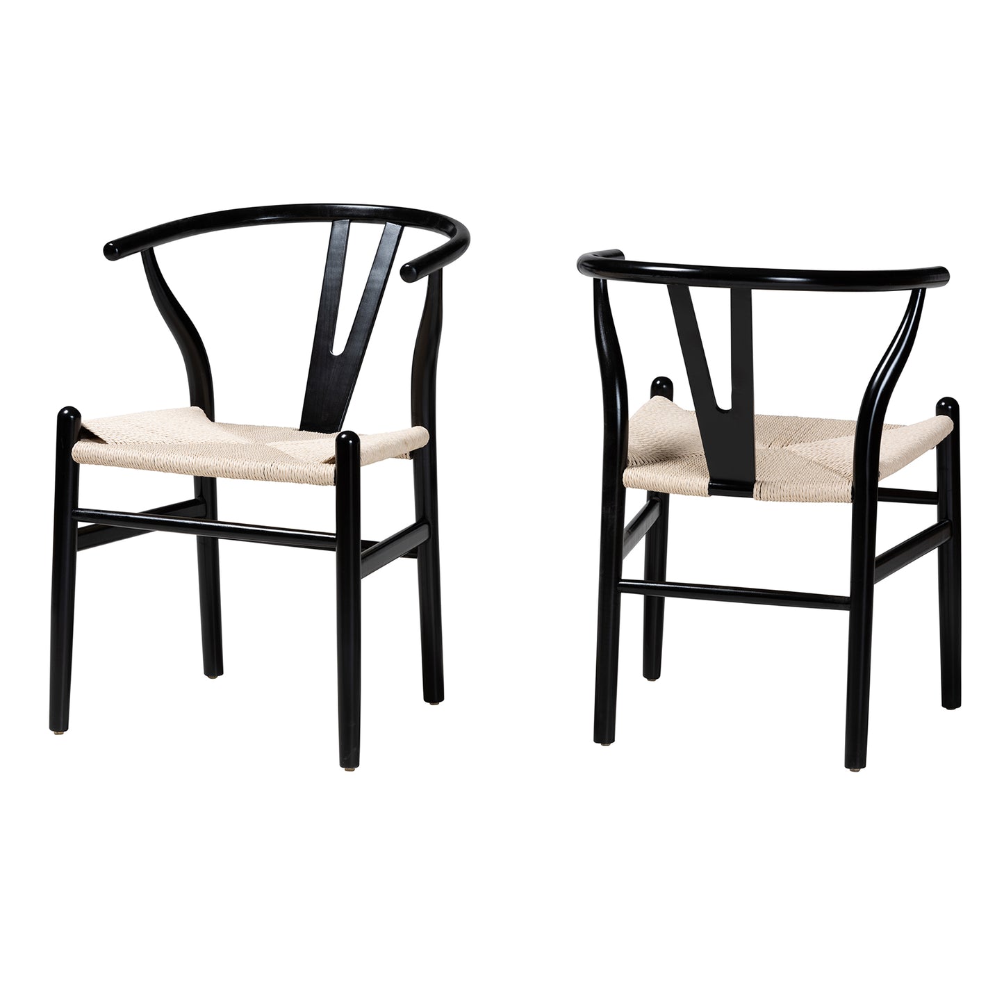 Baxton Studio Paxton Modern Black Finished Wood 2-Piece Dining Chair Set | Dining Chairs | Modishstore - 2