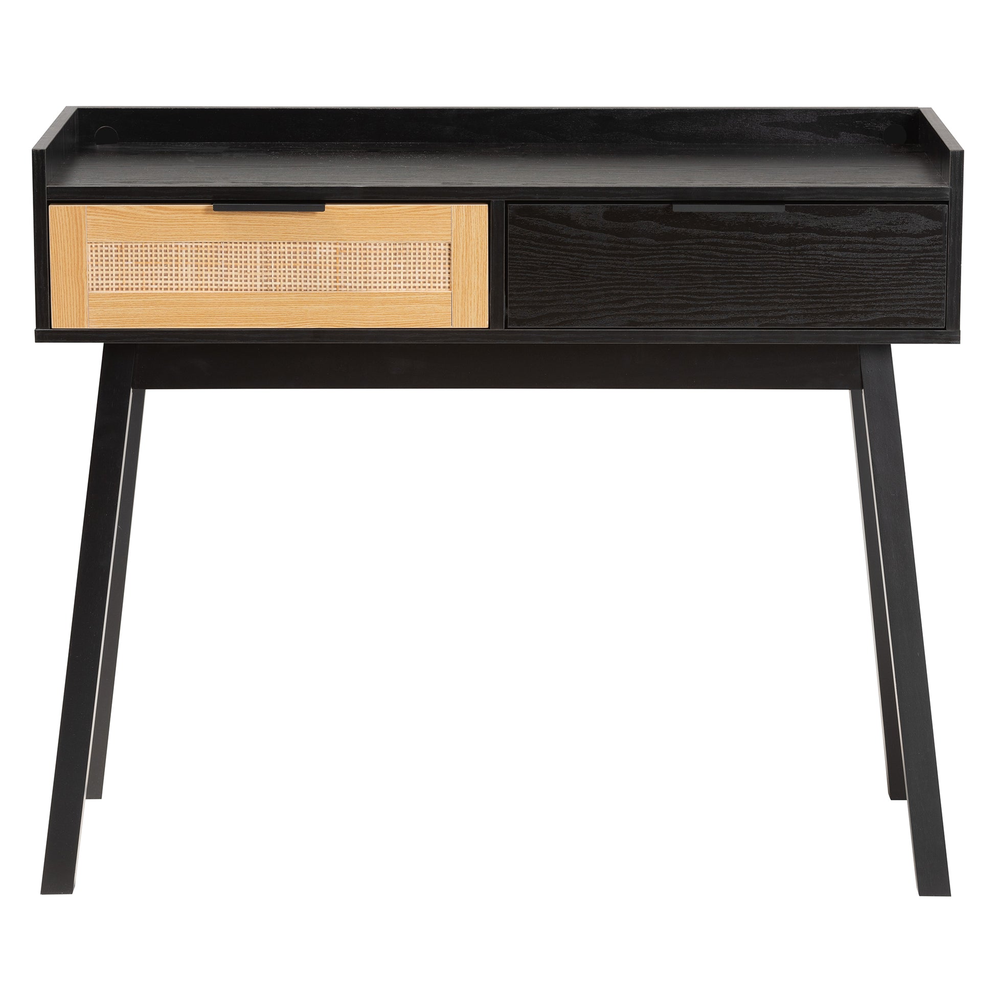 Baxton Studio Kalani Mid-Century Modern Two-Tone Espresso Brown and Natural Brown Finished Wood 2-Drawer Console Table | Console Tables | Modishstore - 4