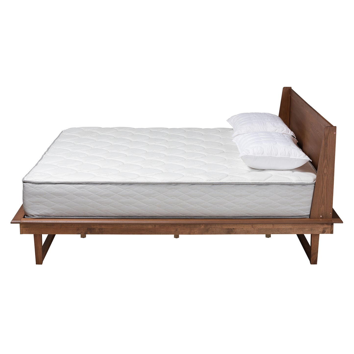 Baxton Studio Macayle Mid-Century Modern Ash Walnut Finished Wood Queen Size Platform Bed | Beds | Modishstore - 3