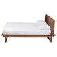 Baxton Studio Aveena Mid-Century Modern Walnut Brown Finished Wood Queen Size Platform Bed | Beds | Modishstore - 3