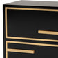 Baxton Studio Giolla Contemporary Glam and Luxe Black Finished Wood and Gold Metal 2-Drawer End Table | Cabinets | Modishstore - 8