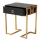 Baxton Studio Luna Contemporary Glam and Luxe Black Finished Wood and Gold Metal End Table | End Tables | Modishstore - 3