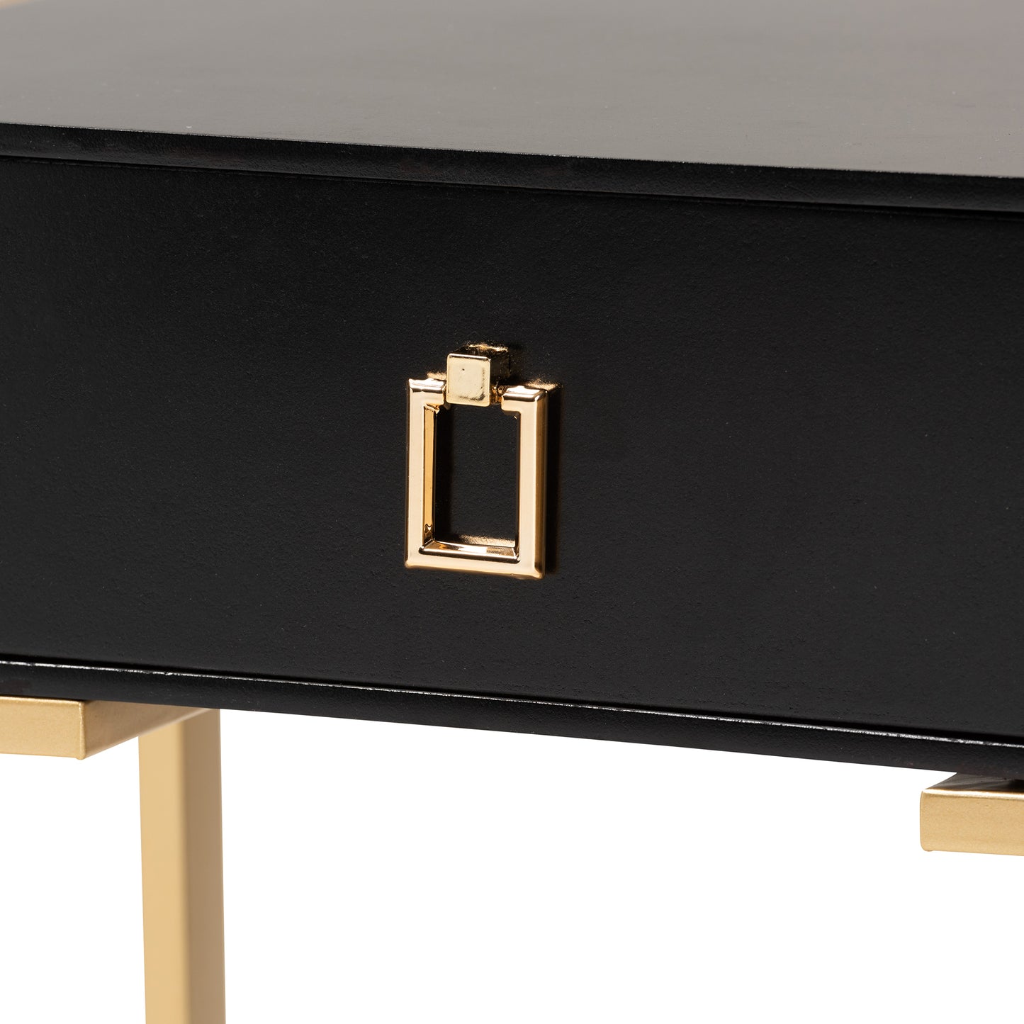 Baxton Studio Luna Contemporary Glam and Luxe Black Finished Wood and Gold Metal End Table | End Tables | Modishstore - 6