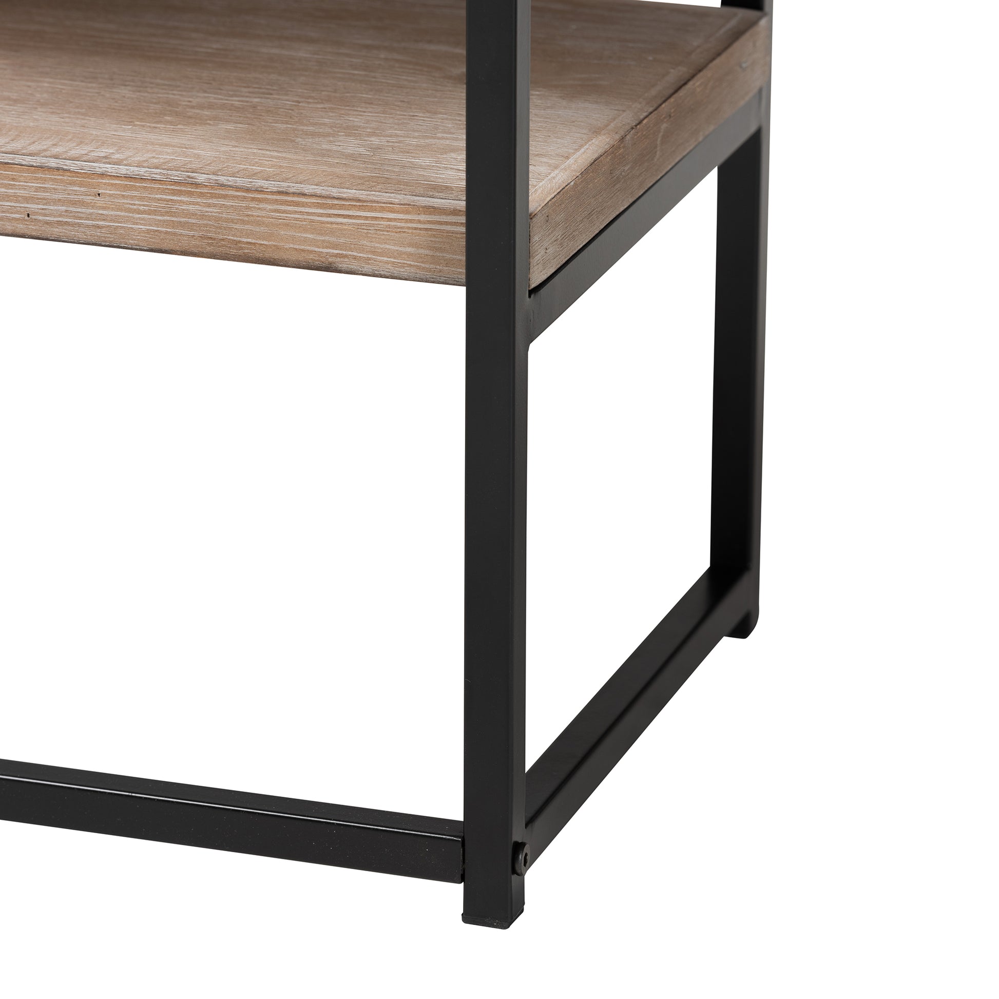 Baxton Studio Silas Modern Industrial Natural Brown Finished Wood and Black Metal 2-Drawer Console Table | Console Tables | Modishstore - 7