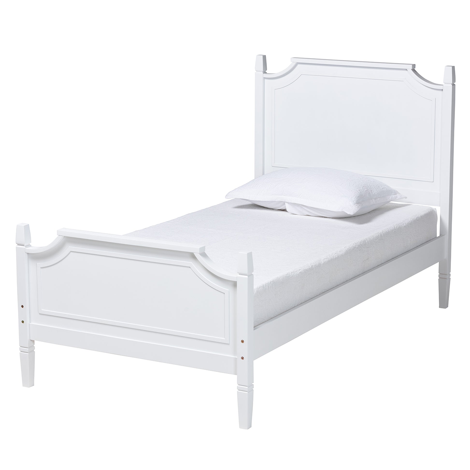 Baxton Studio Mariana Classic and Traditional White Finished Wood Full Size Platform Bed | Beds | Modishstore - 5