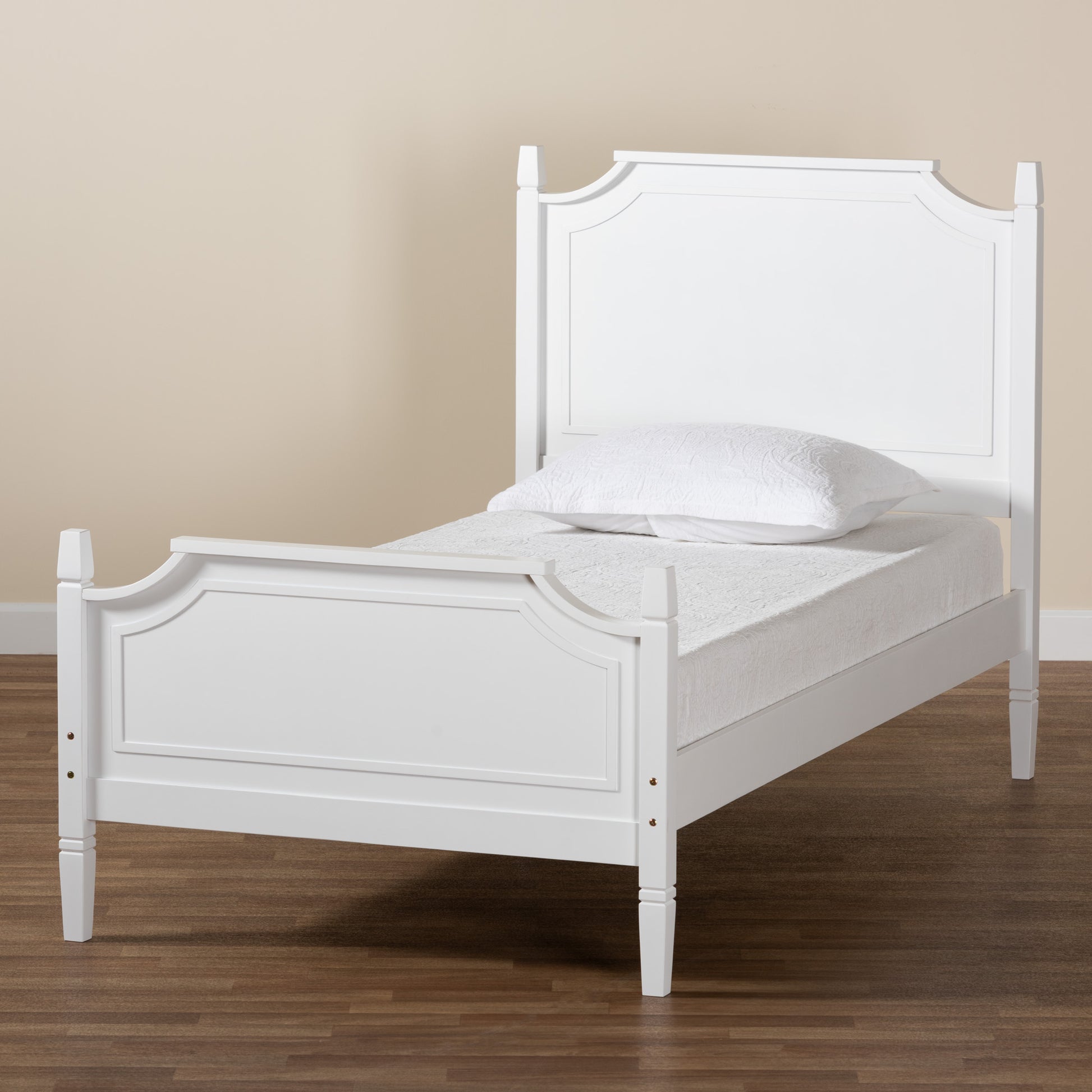 Baxton Studio Mariana Classic and Traditional White Finished Wood Full Size Platform Bed | Beds | Modishstore - 2