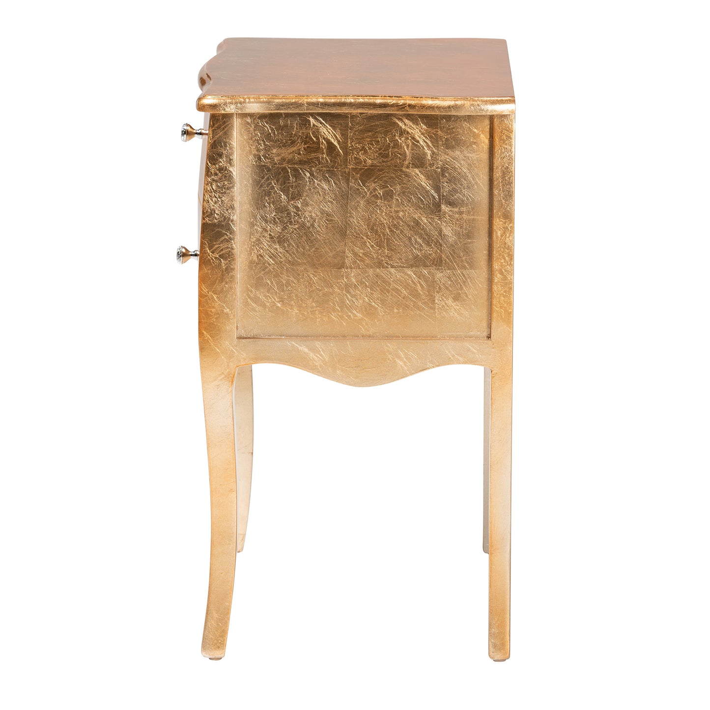 Baxton Studio Patrice Classic and Traditional Gold Finished Wood 2-Drawer End Table | End Tables | Modishstore - 5