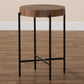 Baxton Studio Savion Modern Industrial Walnut Brown Finished Wood and Black Metal End Table | End Tables | Modishstore - 6