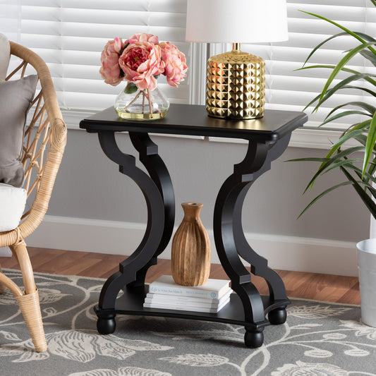 Baxton Studio Cianna Classic and Traditional Black Wood End Table | End Tables | Modishstore