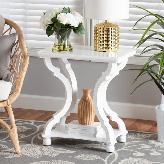 Baxton Studio Cianna Classic and Traditional White Wood End Table | End Tables | Modishstore