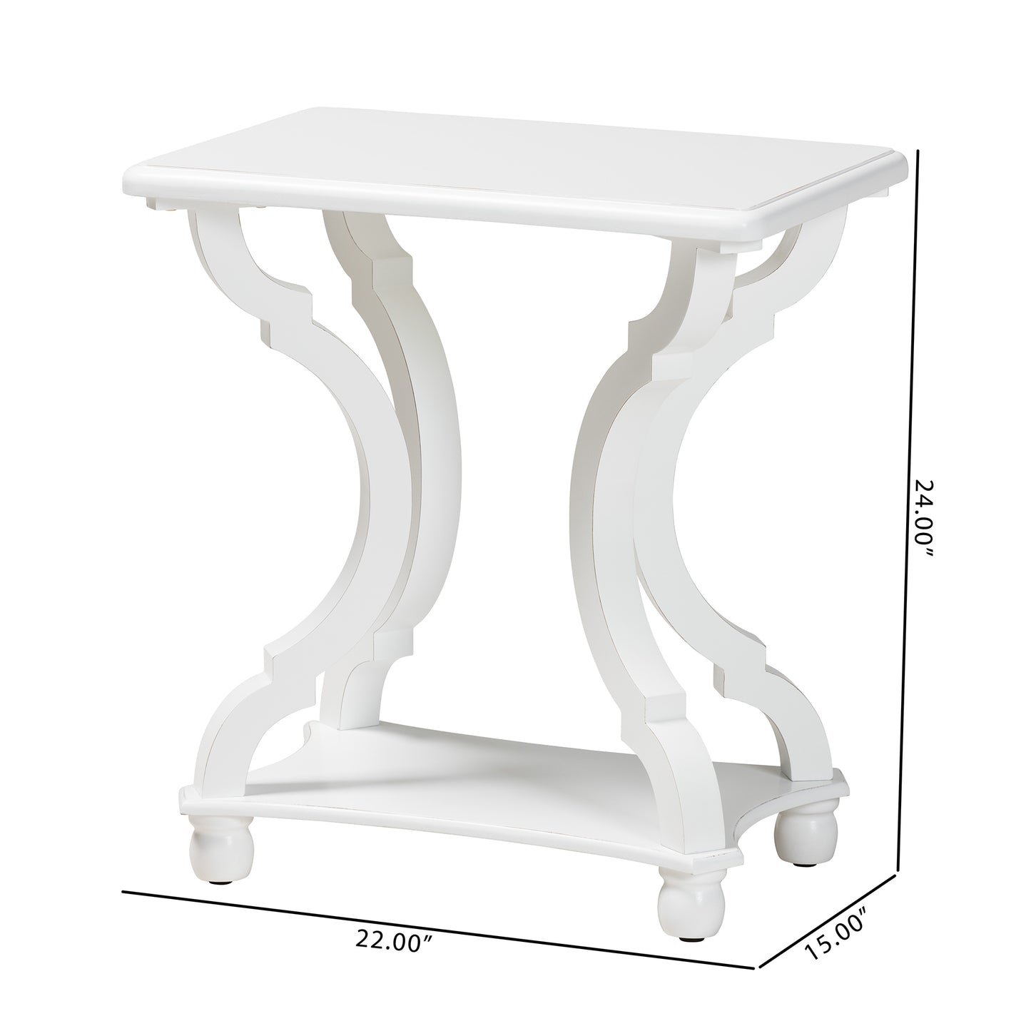 Baxton Studio Cianna Classic and Traditional White Wood End Table | End Tables | Modishstore - 8