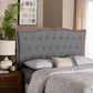 Baxton Studio Georgia Classic and Traditional Grey Fabric and Walnut Brown Finished Wood King Size Headboard | Headboards | Modishstore