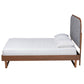 Baxton Studio Roald Mid-Century Modern Grey Fabric and Walnut Brown Wood King Size Platform Bed | Beds | Modishstore - 7