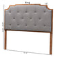 Baxton Studio Fortuna Classic and Traditional Grey Fabric and Walnut Brown Finished Wood King Size Headboard | Headboards | Modishstore - 9