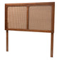 Baxton Studio Prewitt Mid-Century Modern Ash Walnut Finished Wood King Size Headboard with Rattan | Headboards | Modishstore - 2