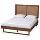 Baxton Studio Rondell Mid-Century Modern Ash Walnut Woven Rattan Queen Size Bed | Beds | Modishstore - 6